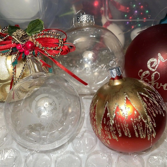 Vintage 4in Embellished Mixed Lot Blown Glass Christmas Ornaments 3E33 - Picture 11 of 11